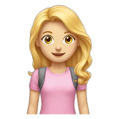 Meisje met blond haar en vlecht met Wandelschoenen sticker