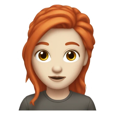 Red head pale white skin artist sticker