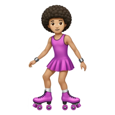 man afro hair disco dress and roller skate sticker