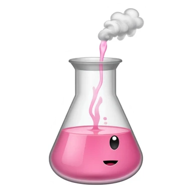 pink beaker with smoke no face one tube pink liquid sticker