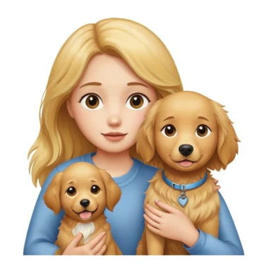 girl and her pet dog sticker