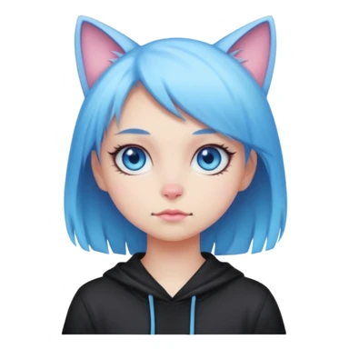 Gorgeous Cute Edgy Kawaii Pastel Gradient Beautiful Anime Emo CatLady blueyes sticker