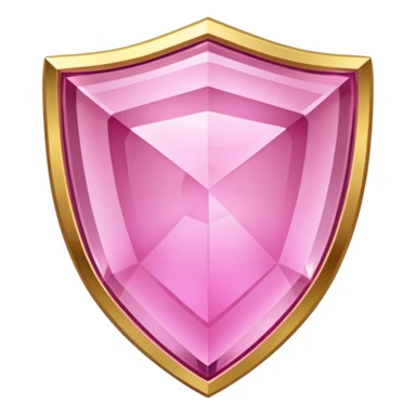 Pink crystal shield golden border sticker