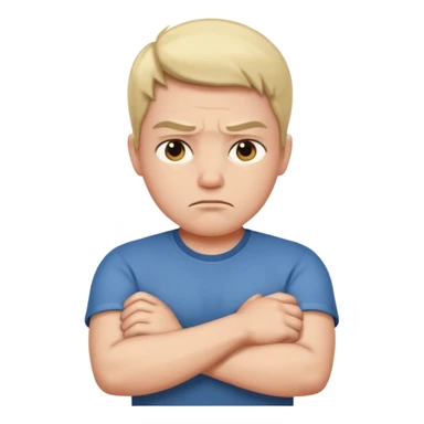 frowning with arms crossed in front  sticker