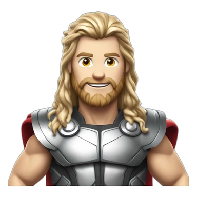 THOR, POSANDO PARA FOTO AO LADO DE UM CARRO DE CORRIDA, EM UMA PISTA DE FORMULA 1 DESENHO REALISTA 8K sticker