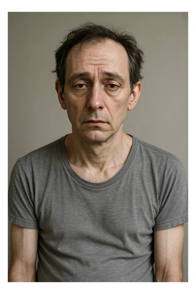 Uomo con testosterone basso  immagine realistica in 3D in italiano sticker