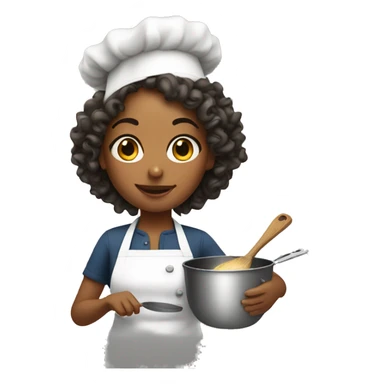 Curly girl cooking  sticker