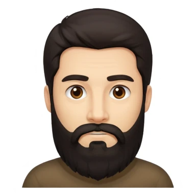 middle length dark hair man with long beard sticker