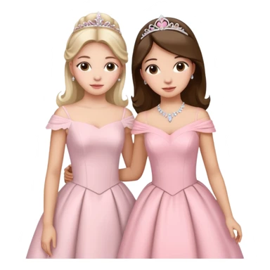 Madrina Blanca en vestidura y Madre Light rosa vestidura por Quinceñera Party sticker