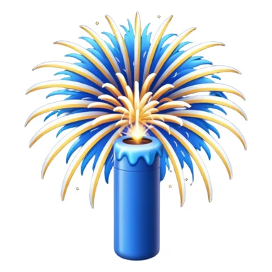 deep blue firework travelling through the sky ready to explode sticker