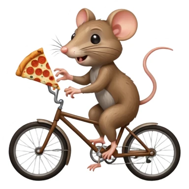 rat stealing pizza on a bike sticker