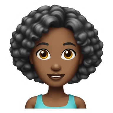 A black Barbie with a short hair  sticker