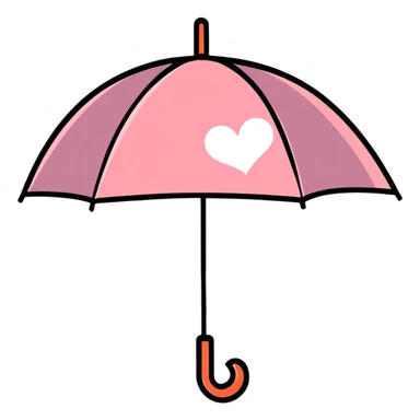 Umbrella with heart symbol representing protection for sexual health clinic sticker