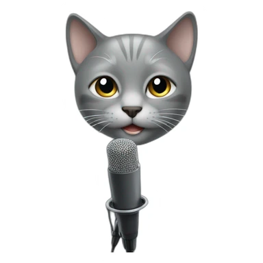 grey kitty face with mic sticker