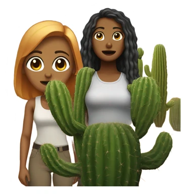 Brutally massive women by a cactus sticker
