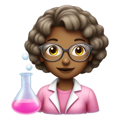 pink girl doing chemistry  sticker