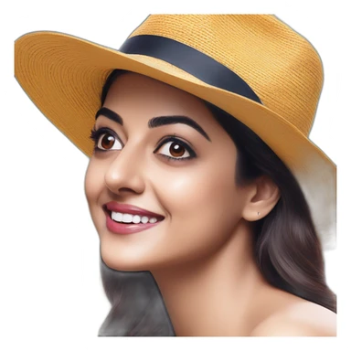 Kajal agarwal with hat sticker