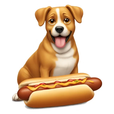 Fat dog eating hot dog sticker