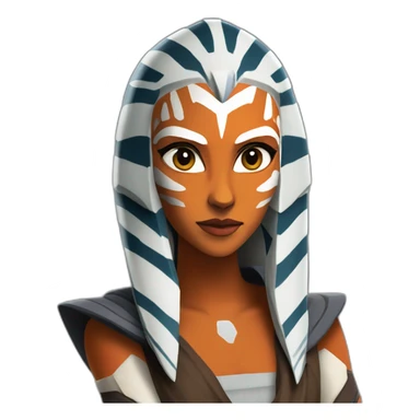Ahsoka Tano (Portrait, front facing, Apple iOS 17 style) sticker