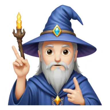wizard showing middle finger with magical effect, no text sticker