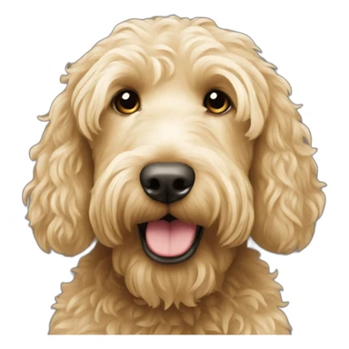 Femme blonde tiens Labradoodle blond sticker
