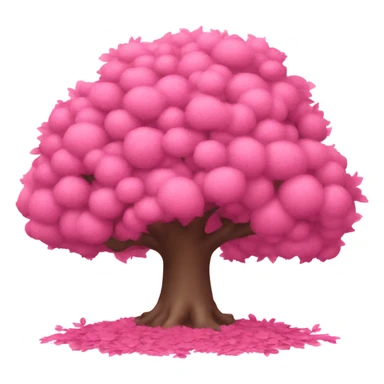 Pink tree covered with pink leaves  sticker