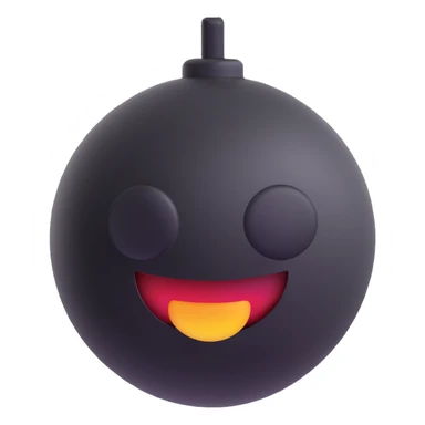 black bomb 3D emoji style sticker
