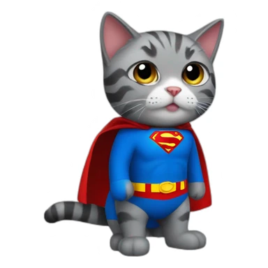 Cat with cosplay of superman sticker