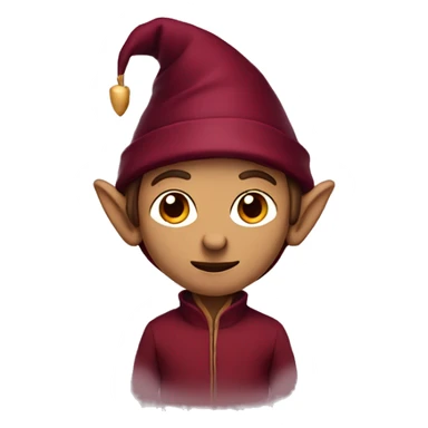 Elf wearing burgundy coloured clothes sticker