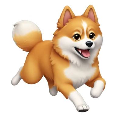 Orange Pomsky running sticker