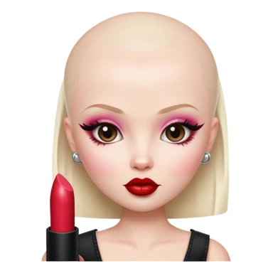pretty bratz baddie, bald, pale skin sticker