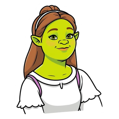 shrek as a girl with makeup  sticker
