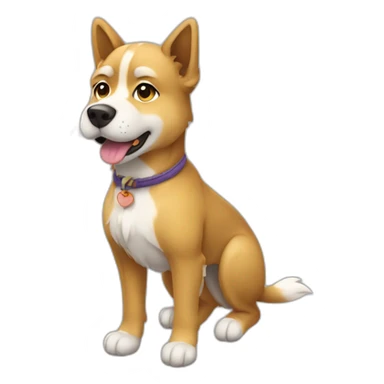 kokomi dog blond side full body sticker