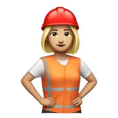 girl with red safetyhelmet says no with her arms sticker