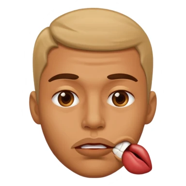 A man crushing his lips together sticker