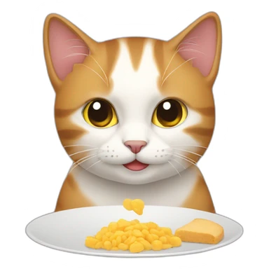 Cat qui mange sticker