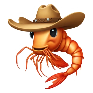 Cowboy shrimp sticker