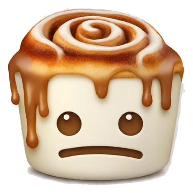 Cinnabon with condensed milk and sprinkled with cinnamon sticker