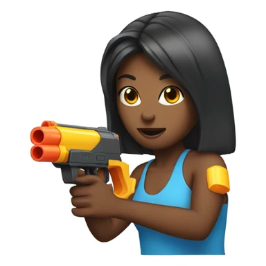 Naomi with a water gun sticker