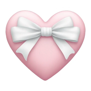 Pastel pink heart with white bow sticker