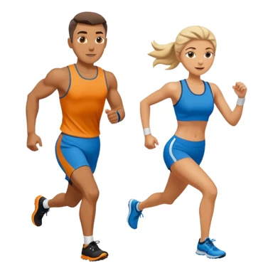 A man and woman running a HYROX race sticker
