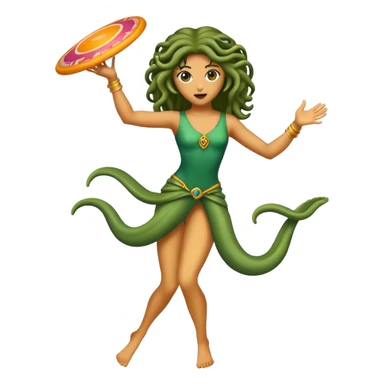medusa throwing a frisbee sticker
