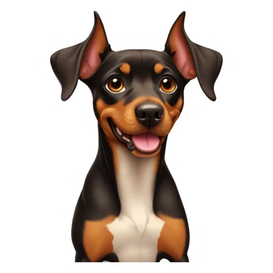 smiley German Pinscher with floppy ears sticker
