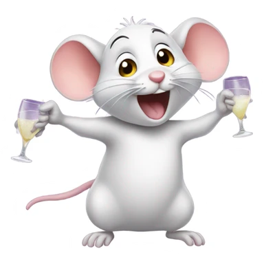 Mouse partying sticker