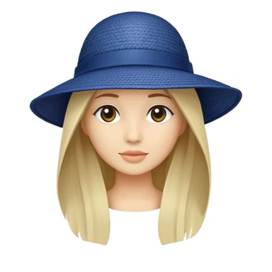 Dark blue wide-brimmed floppy hat sticker