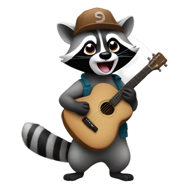 Animated emoji Raccoon singing sticker
