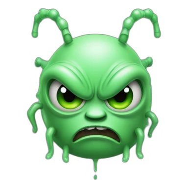 Angry half liquid alien with 2 antennas sticker