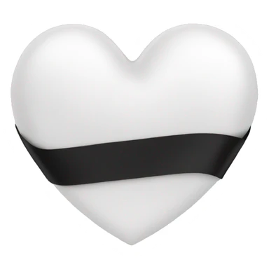 white heart with black ribbon sticker