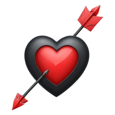 Black heart with arrow sticker