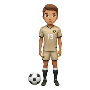 Undergraduate soccer player on college field, focused look, campus stadium lights, cinematic, realistic sticker